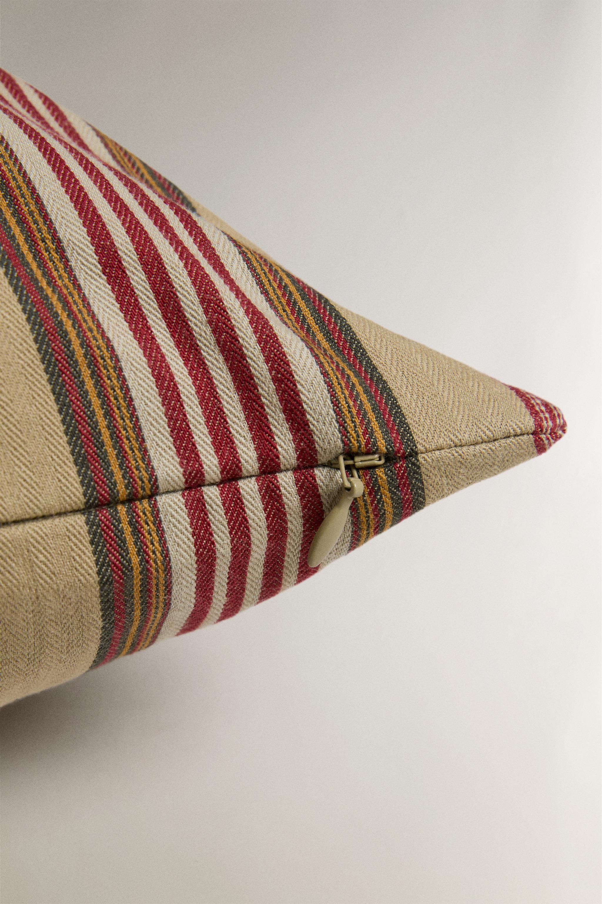 TEXTURED STRIPED COTTON THROW PILLOW COVER | KATHARINE POLE